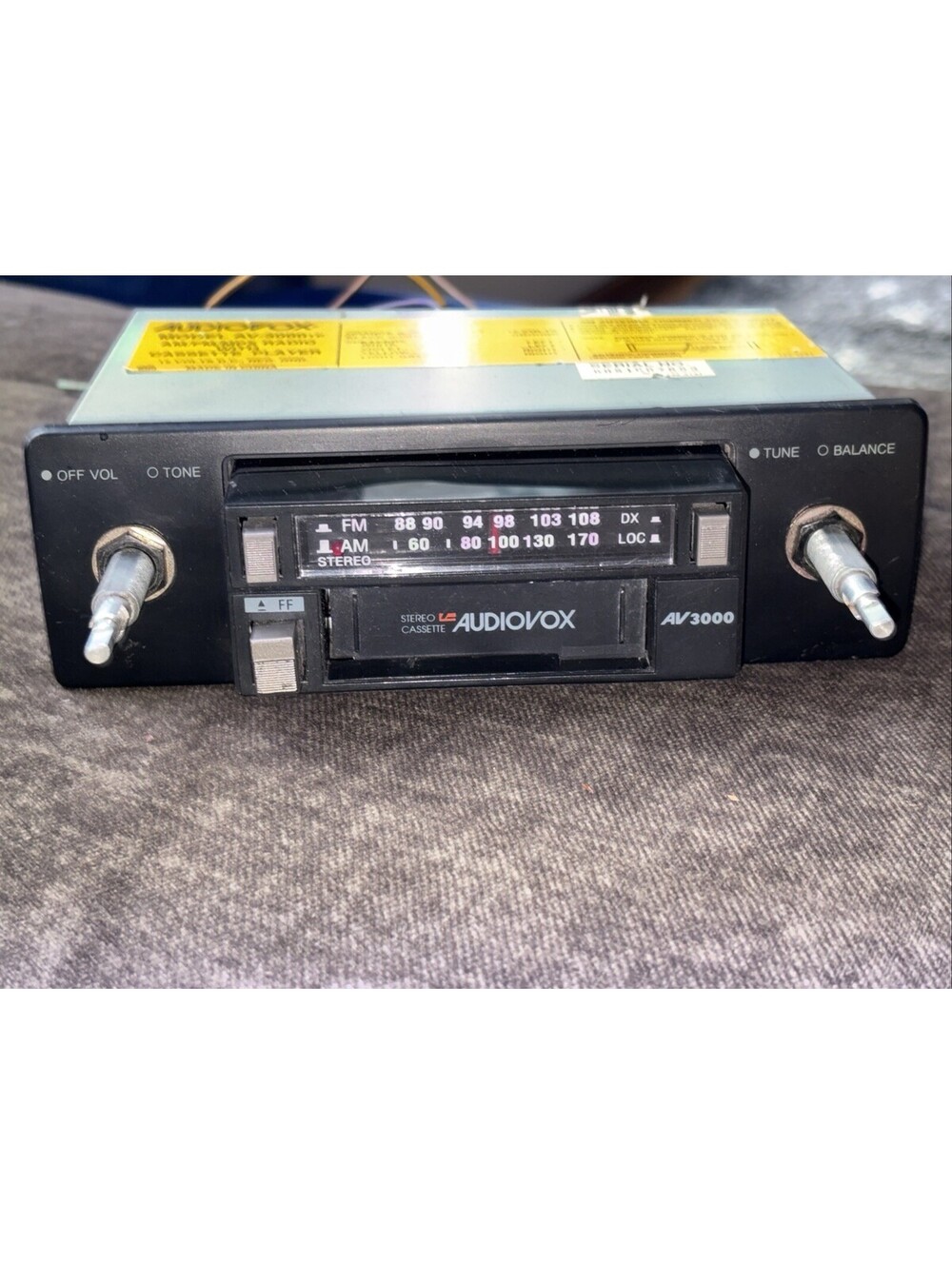 classic, old-school Audiovox AV-3000TP AM/FM MPX Radio and Cassette Player